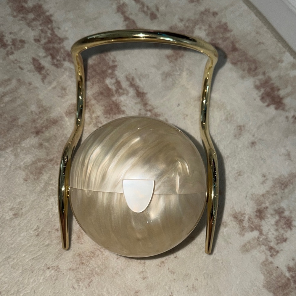 Cult Gaia Gold and Cream Pearl Clutch